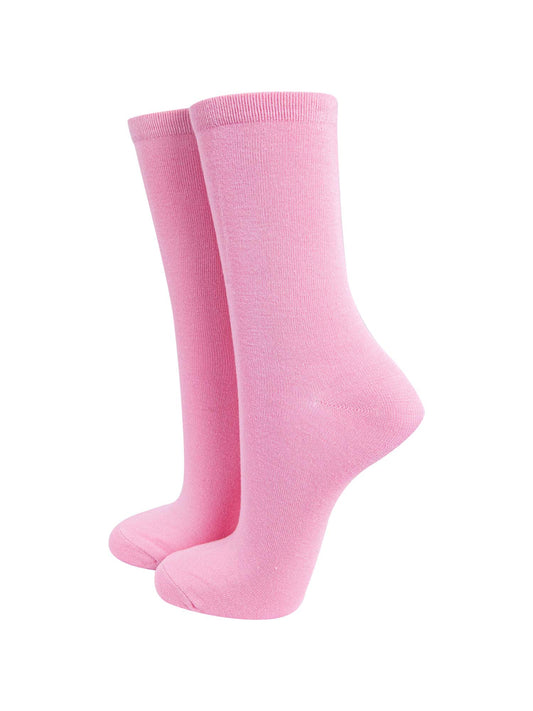 plain pink bamboo ankle socks