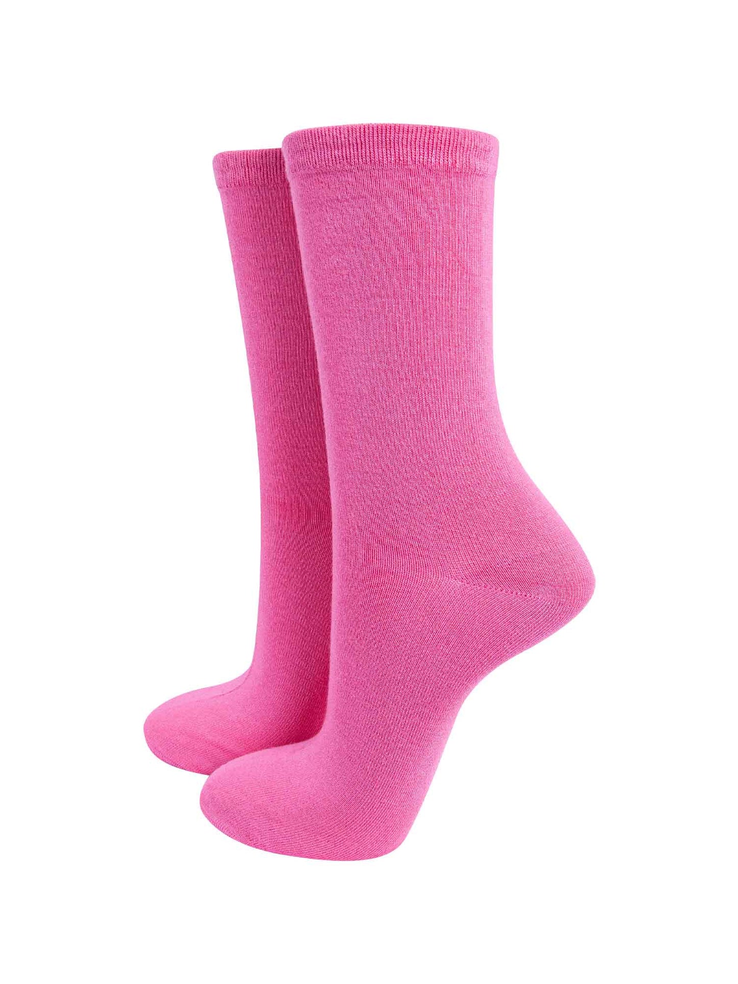 womens plain hot pink bamboo ankle socks