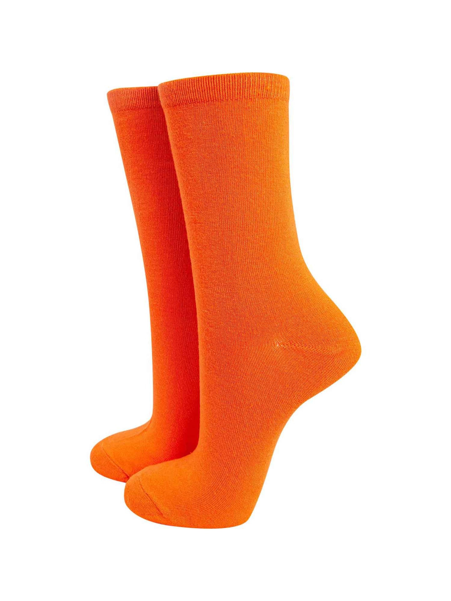 plain orange bamboo ankle socks