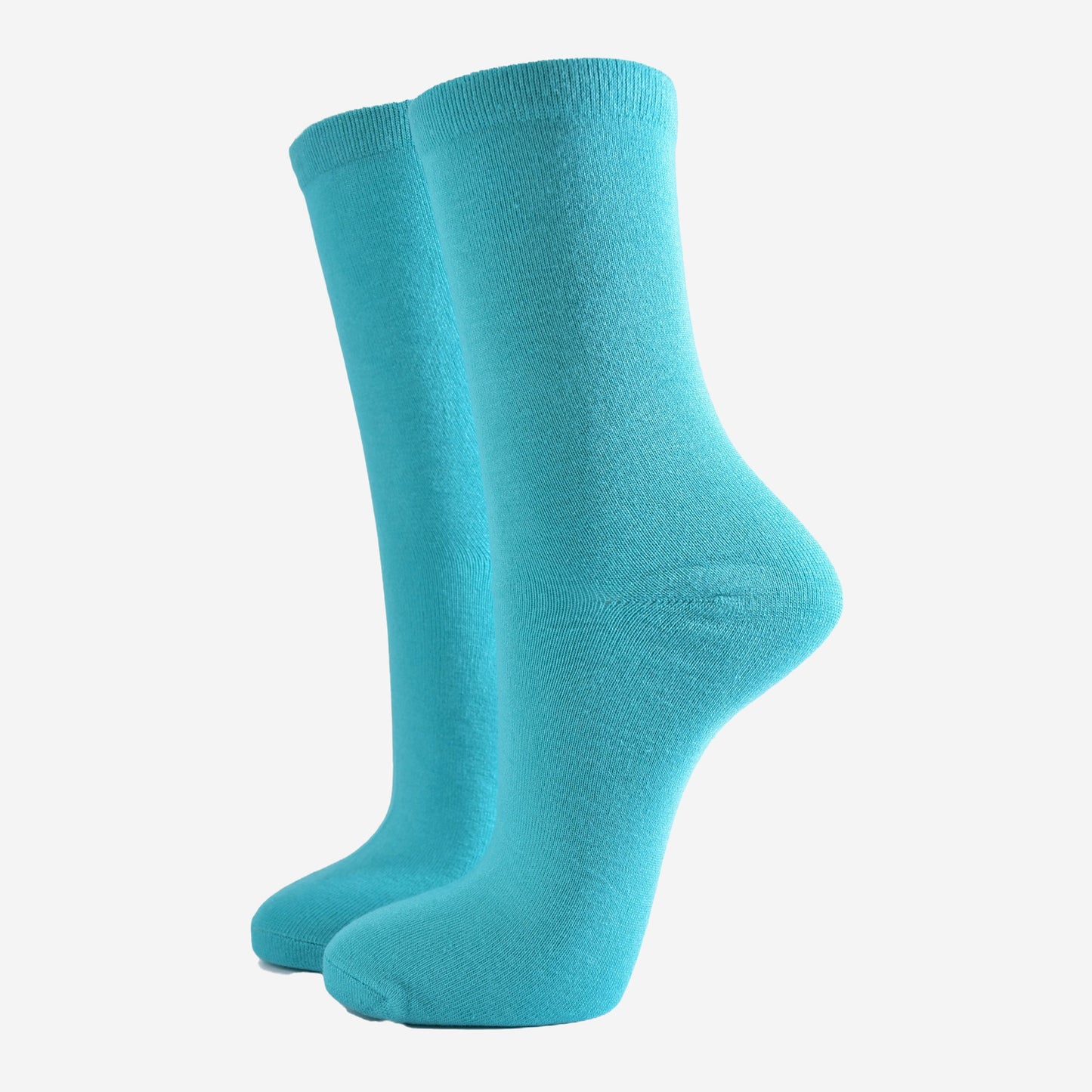 womens plain turquoise bamboo ankle socks