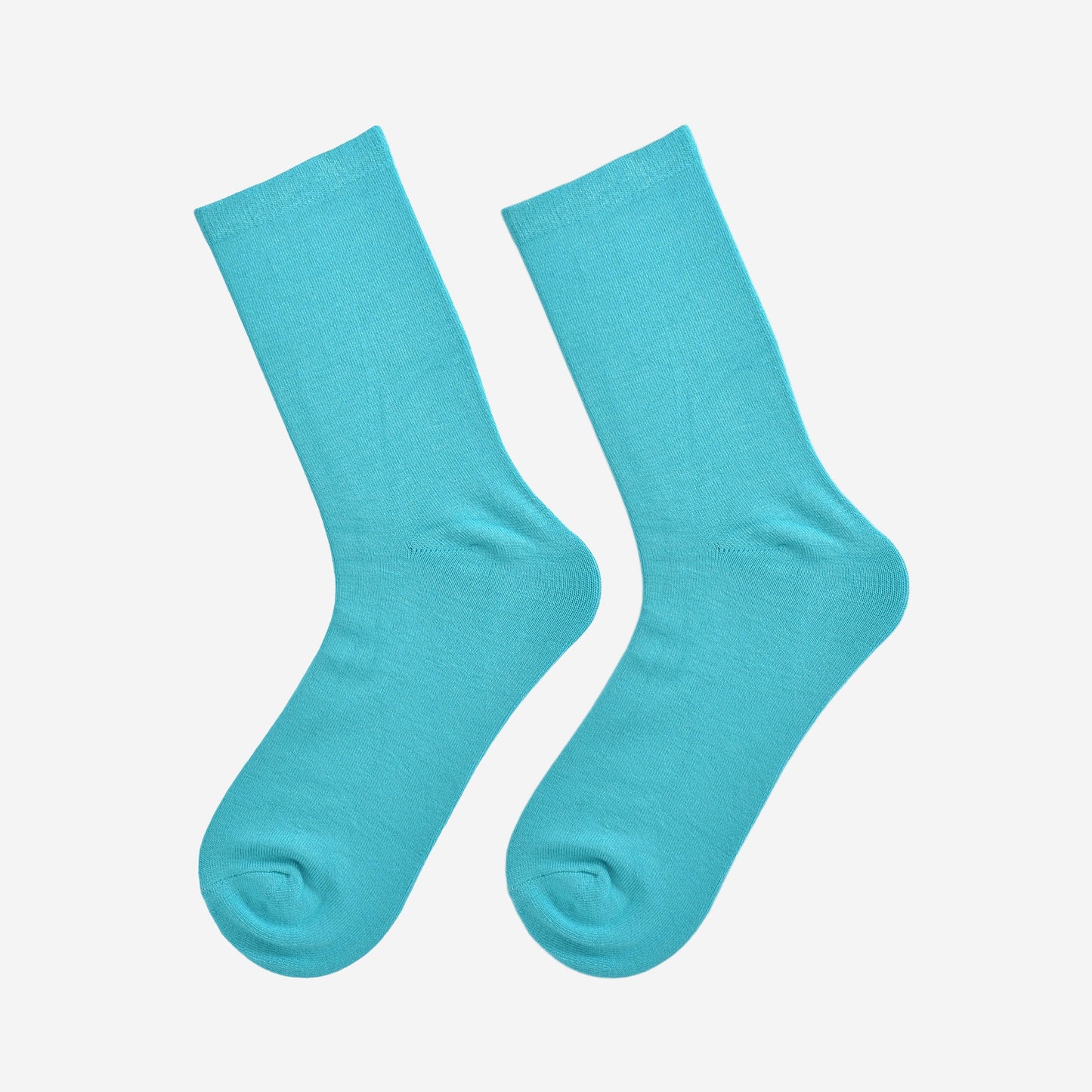 turquoise bamboo ankle socks laying flat, showing the all over plain colour