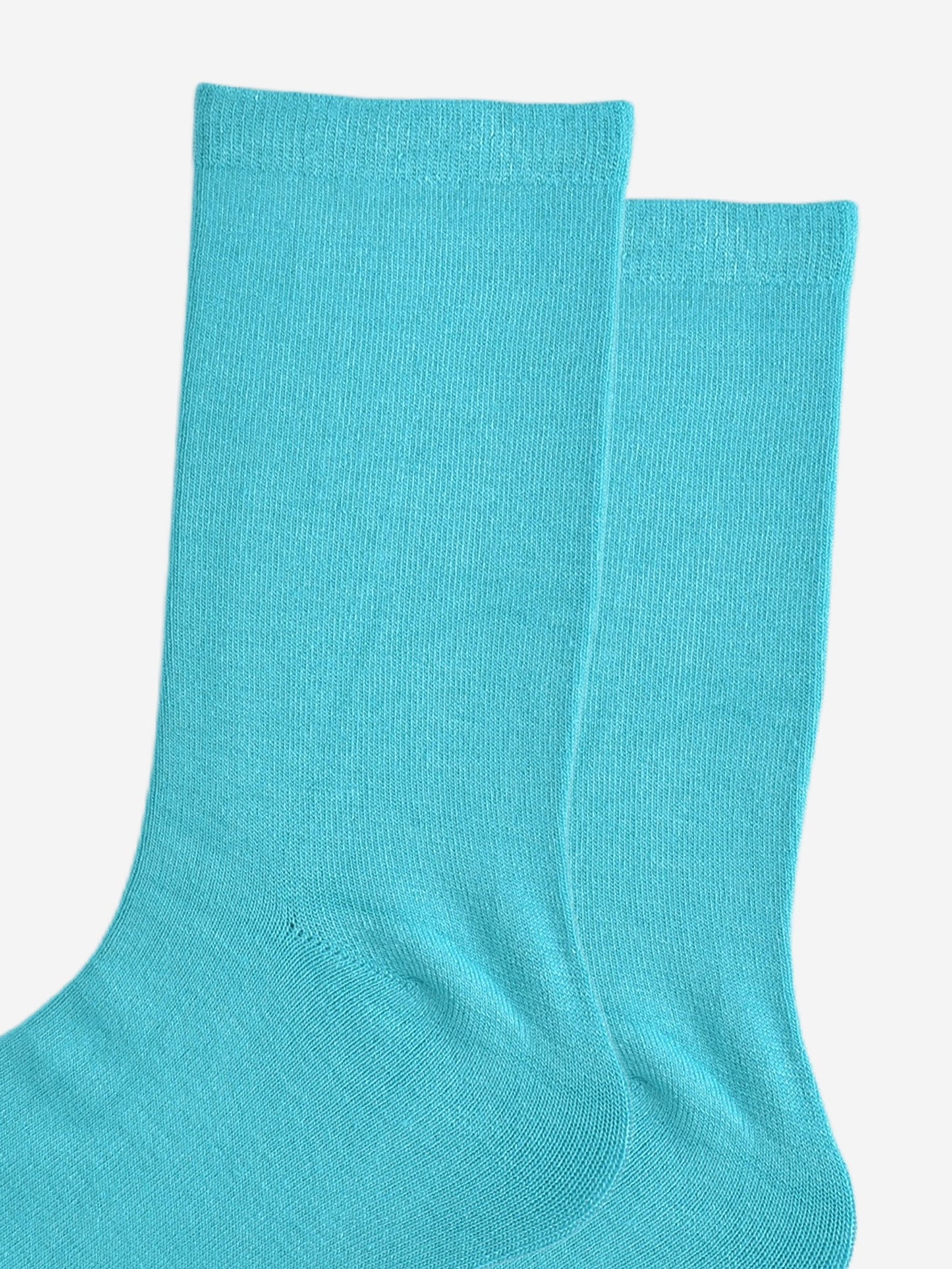 close up of the turquoise bamboo socks 