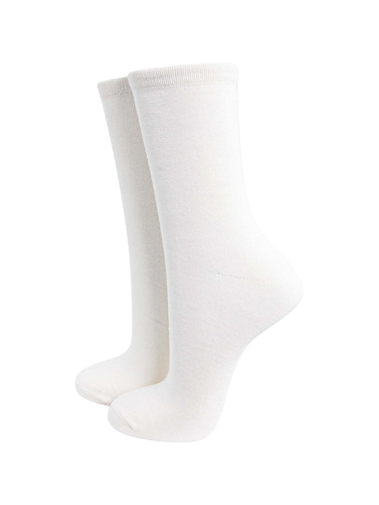 womens plain white bamboo ankle socks

