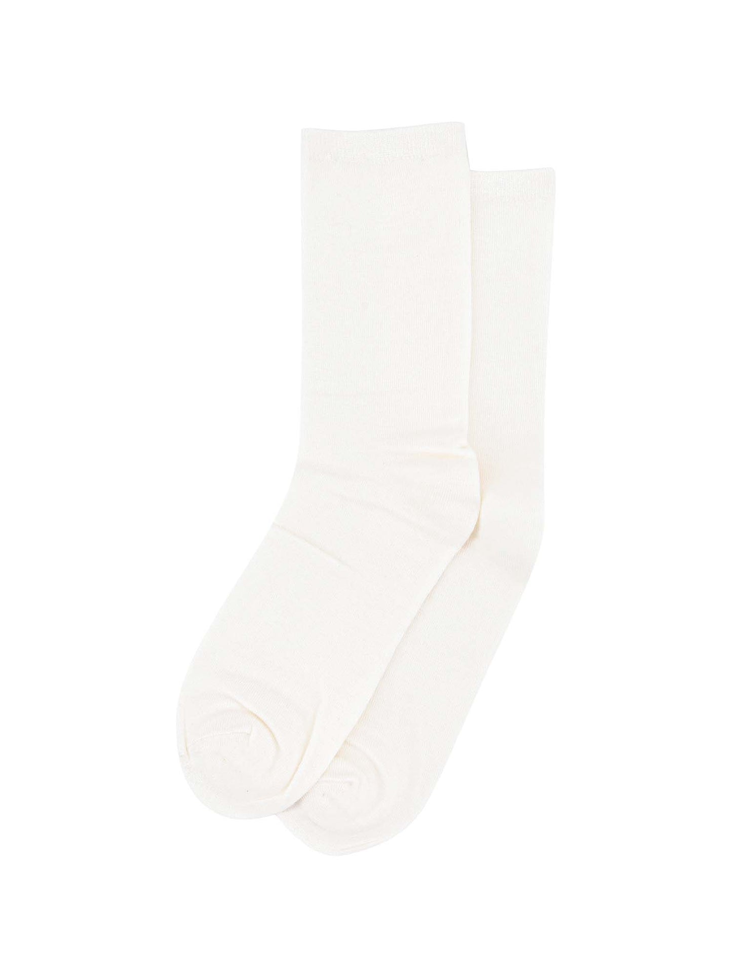 plain white bamboo socks laying flat
