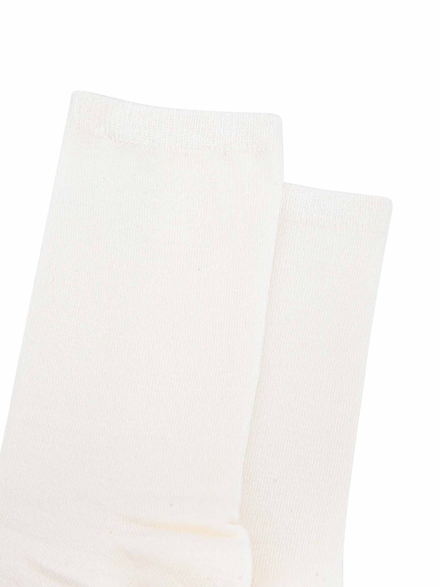 close up of the plain white bamboo socks
