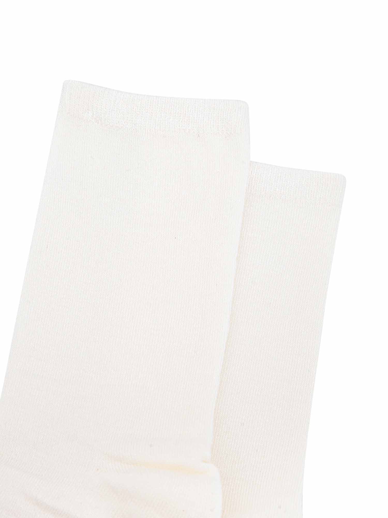 close up of the plain white bamboo socks
