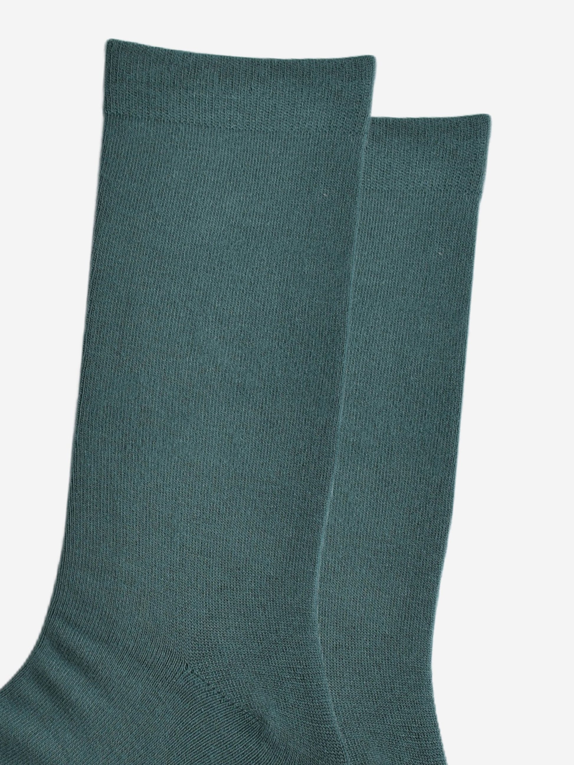close up of the plain green socks
