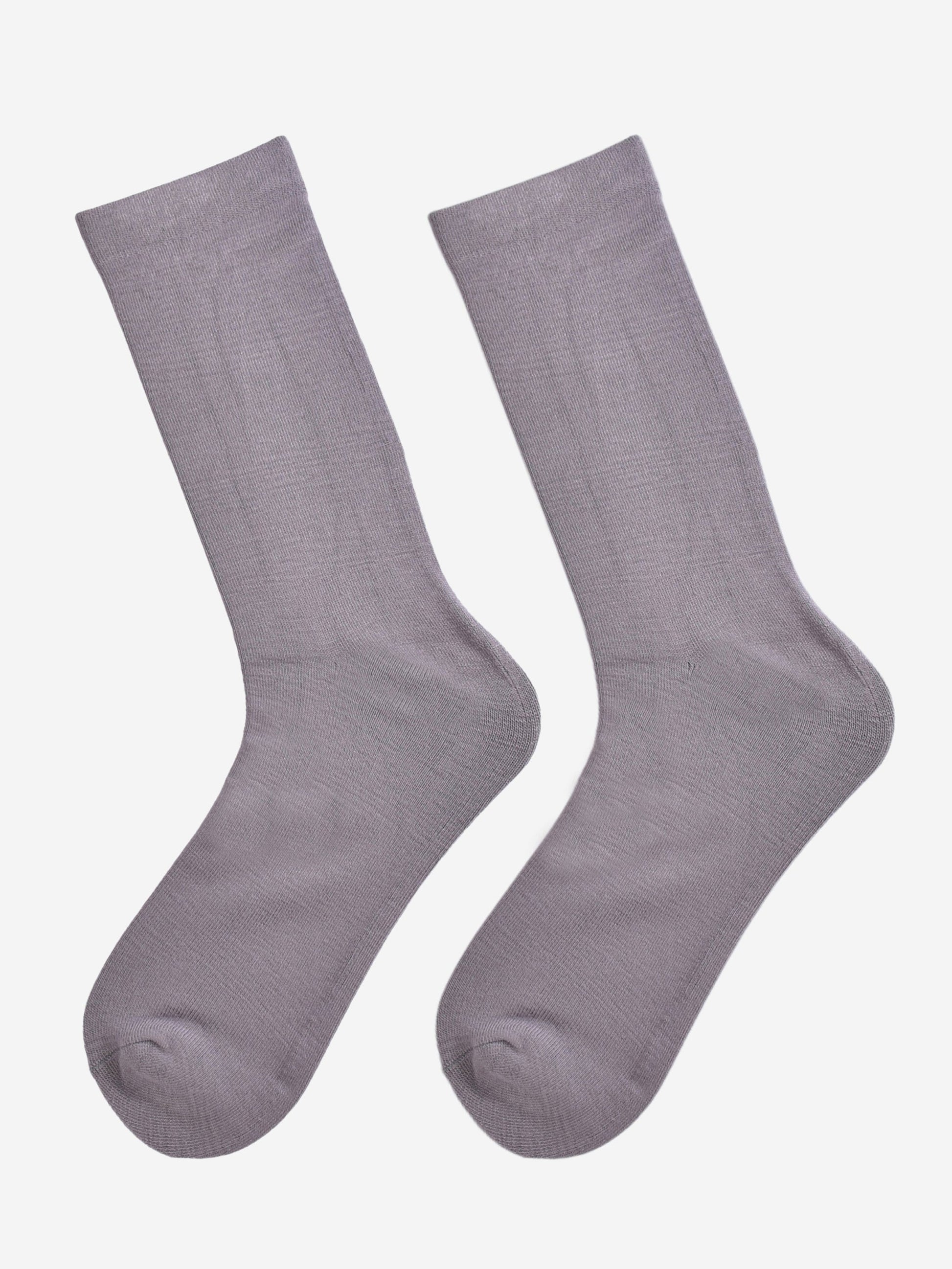 grey bamboo socks laying flat, showing the all over consistent colour