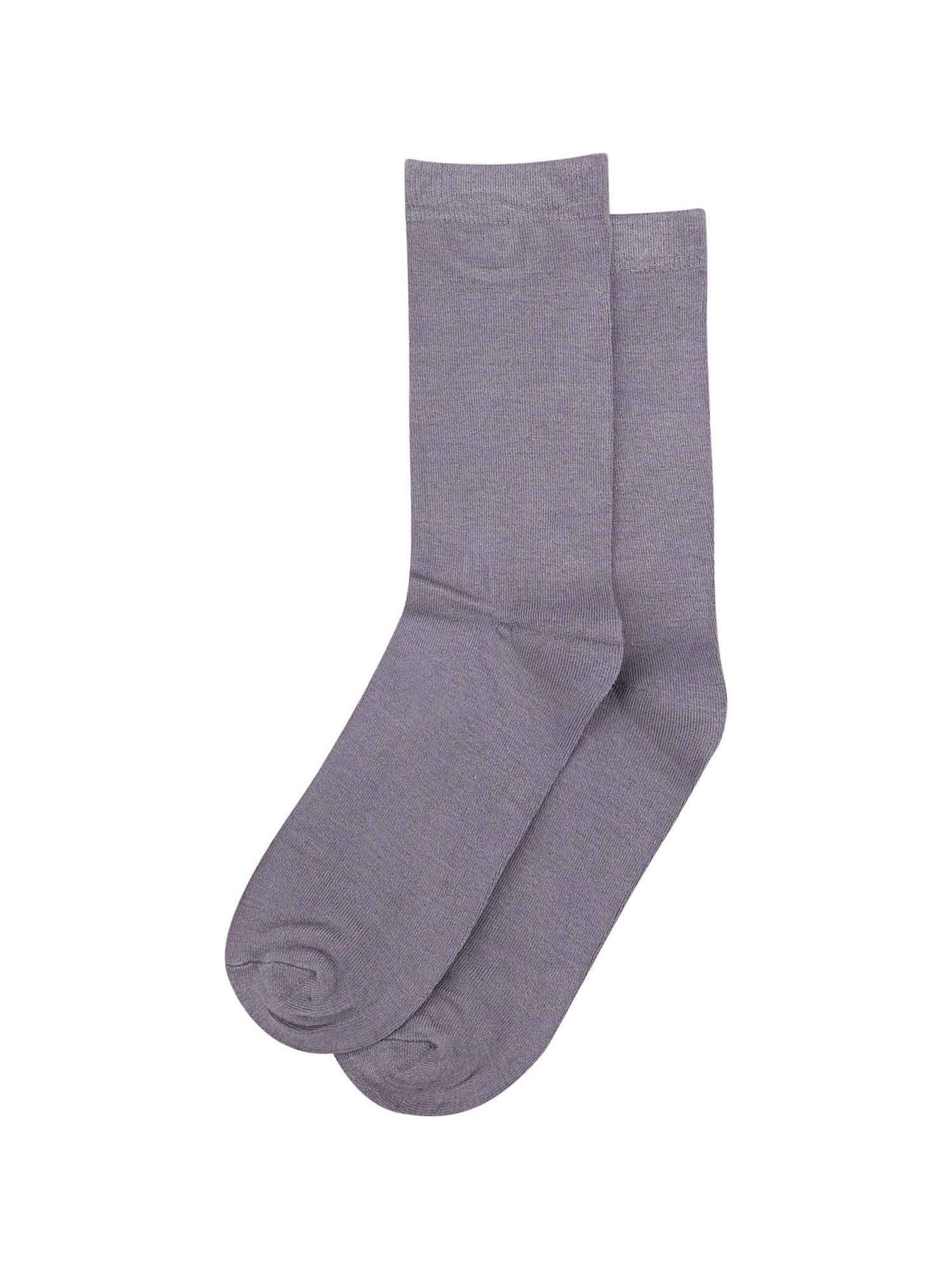 grey bamboo socks laying flat, showing the all over consistent colour