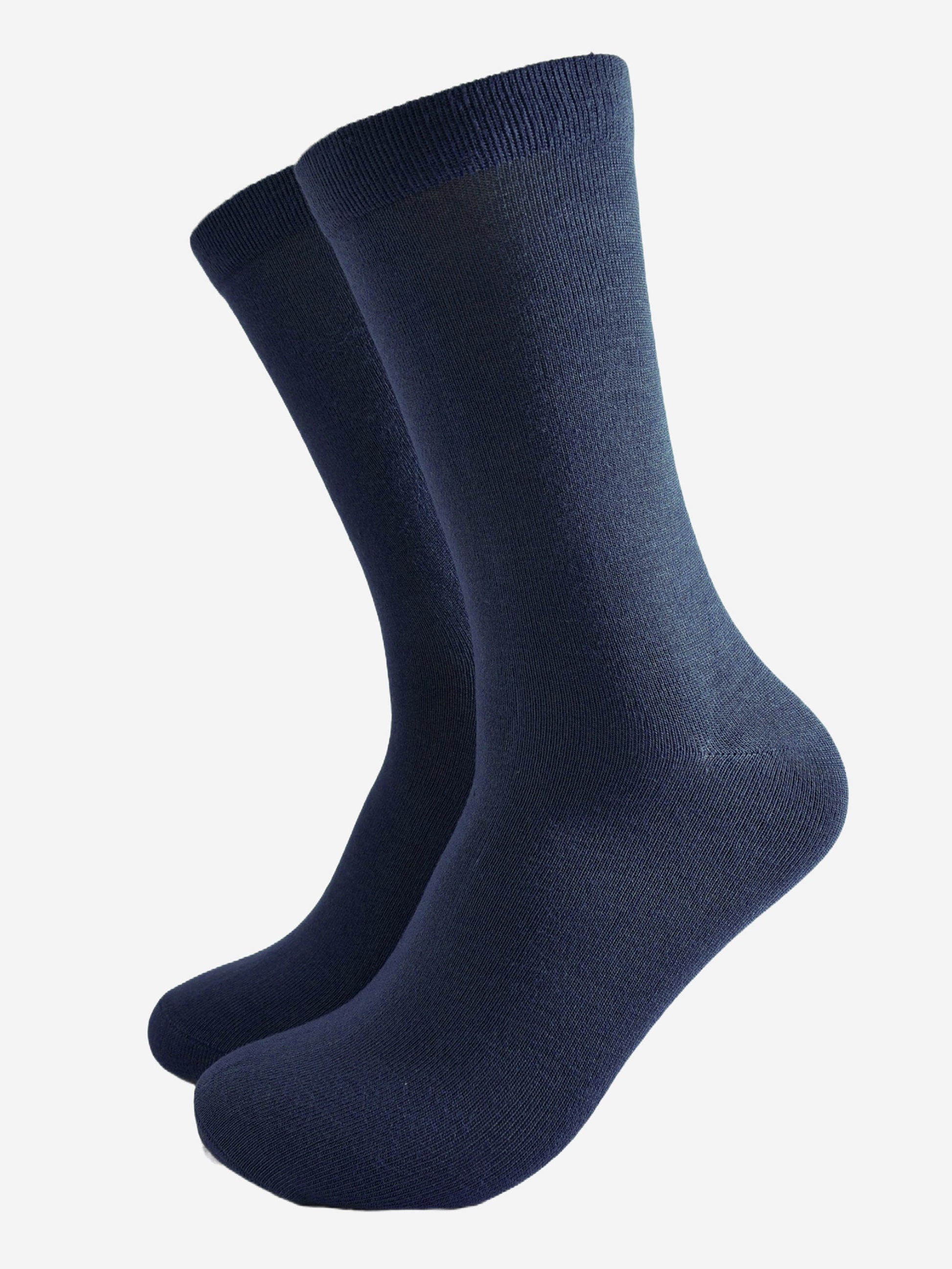 mens plain navy blue bamboo socks