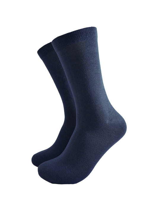 mens plain navy blue bamboo socks