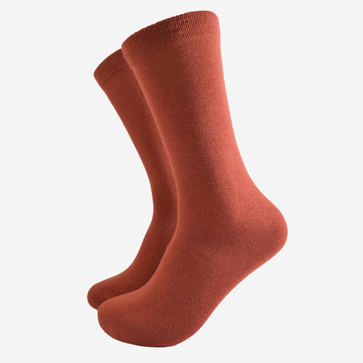 mens plain burnt orange rust coloured bamboo socks