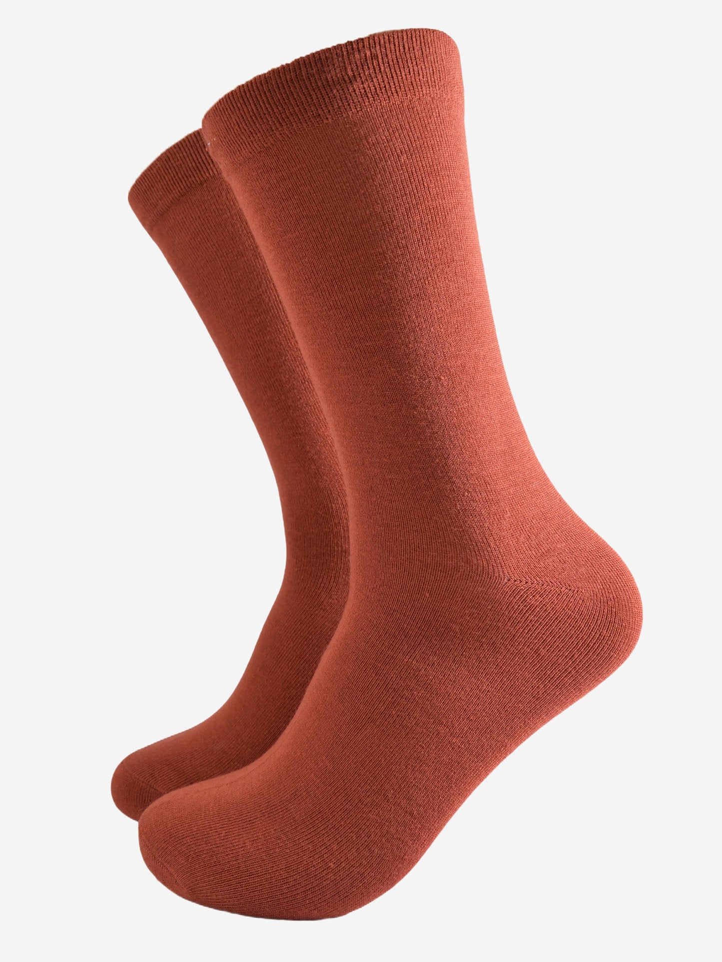 mens plain burnt orange rust coloured bamboo socks