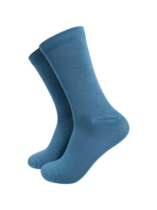 mens plain teal blue bamboo socks