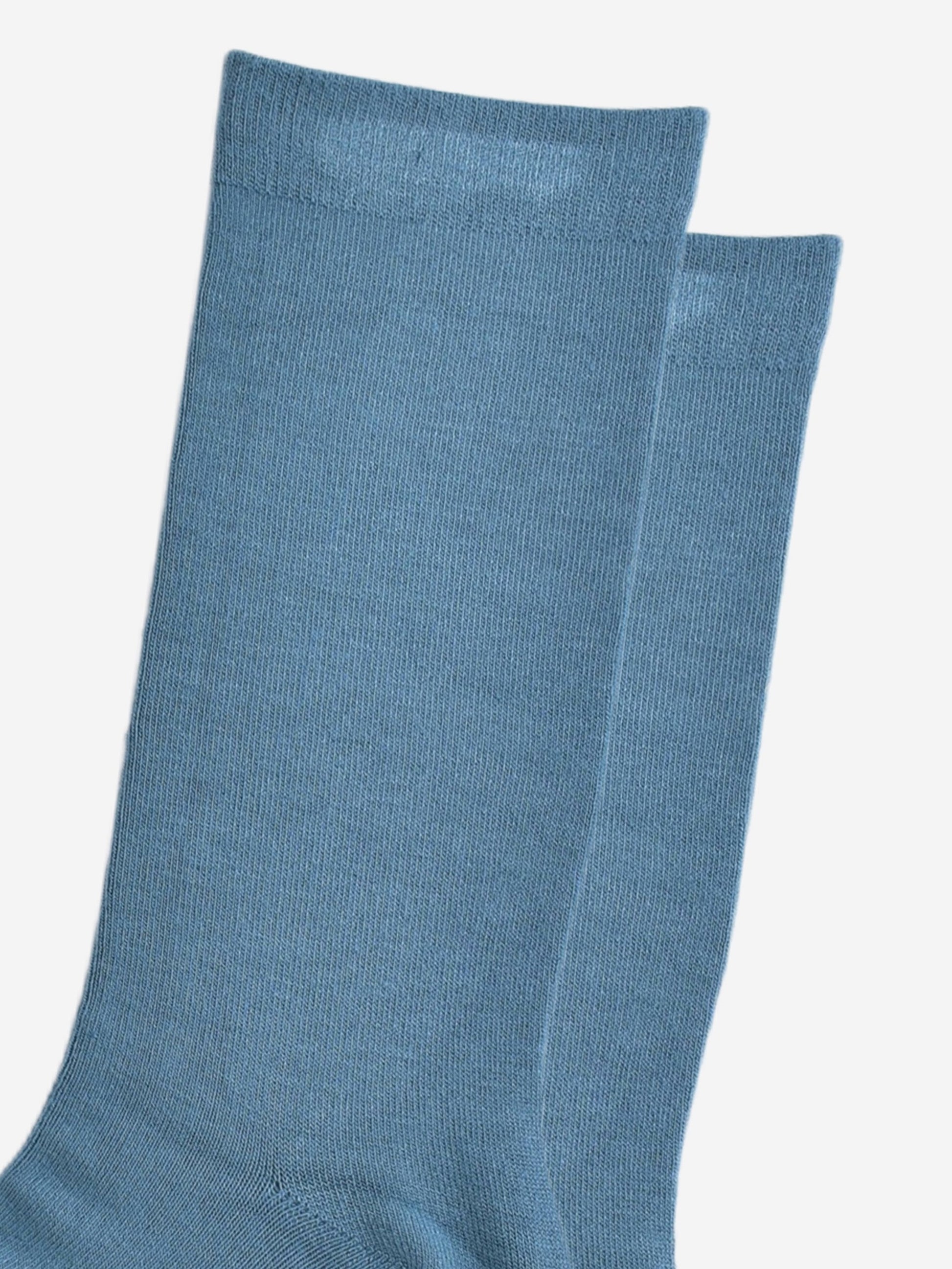 close up of the plain teal blue socks