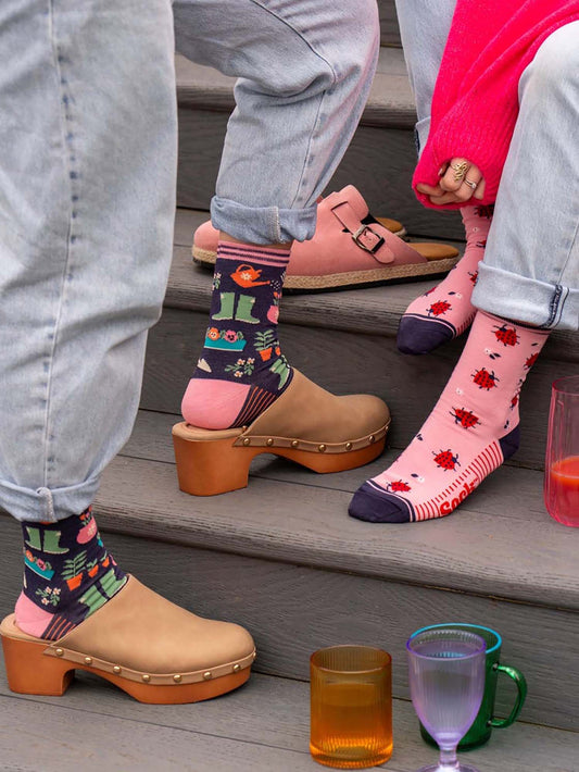 gardening-print-bamboo-socks-in-navy-ladybird-print-bamboo-socks-in-pink
