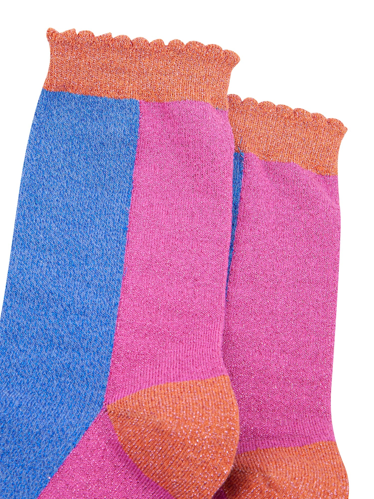 Colour-Block-Combed-Cotton-Glitter-Socks-in-Blue-Pink-close-up