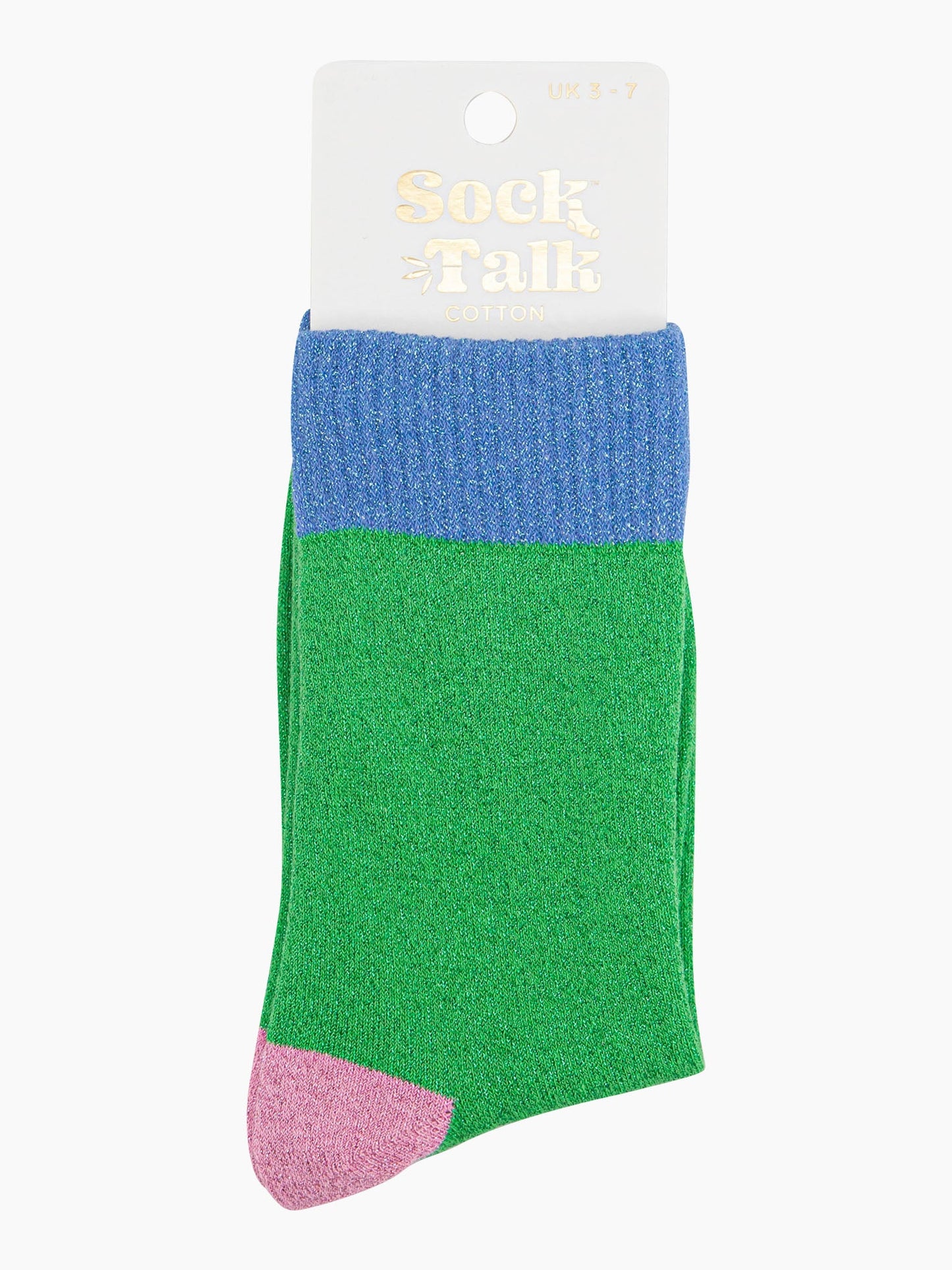 Women's Glitter Socks - Lime/Denim Blue, Multi Colour