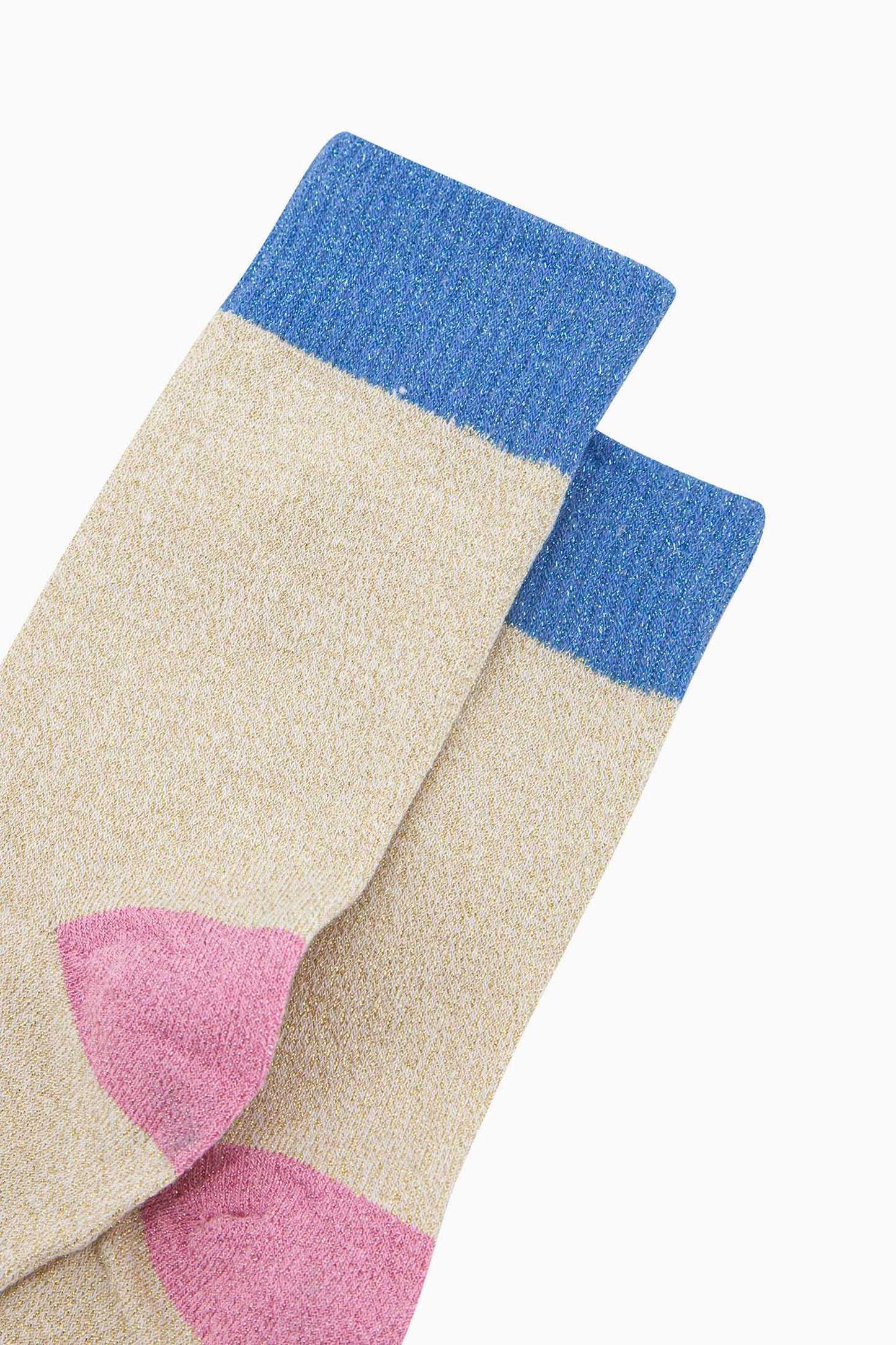 womens-glitter-socks-cream-denim-blue-colour-burst-close-up-sparkly-ribbed-cuffs