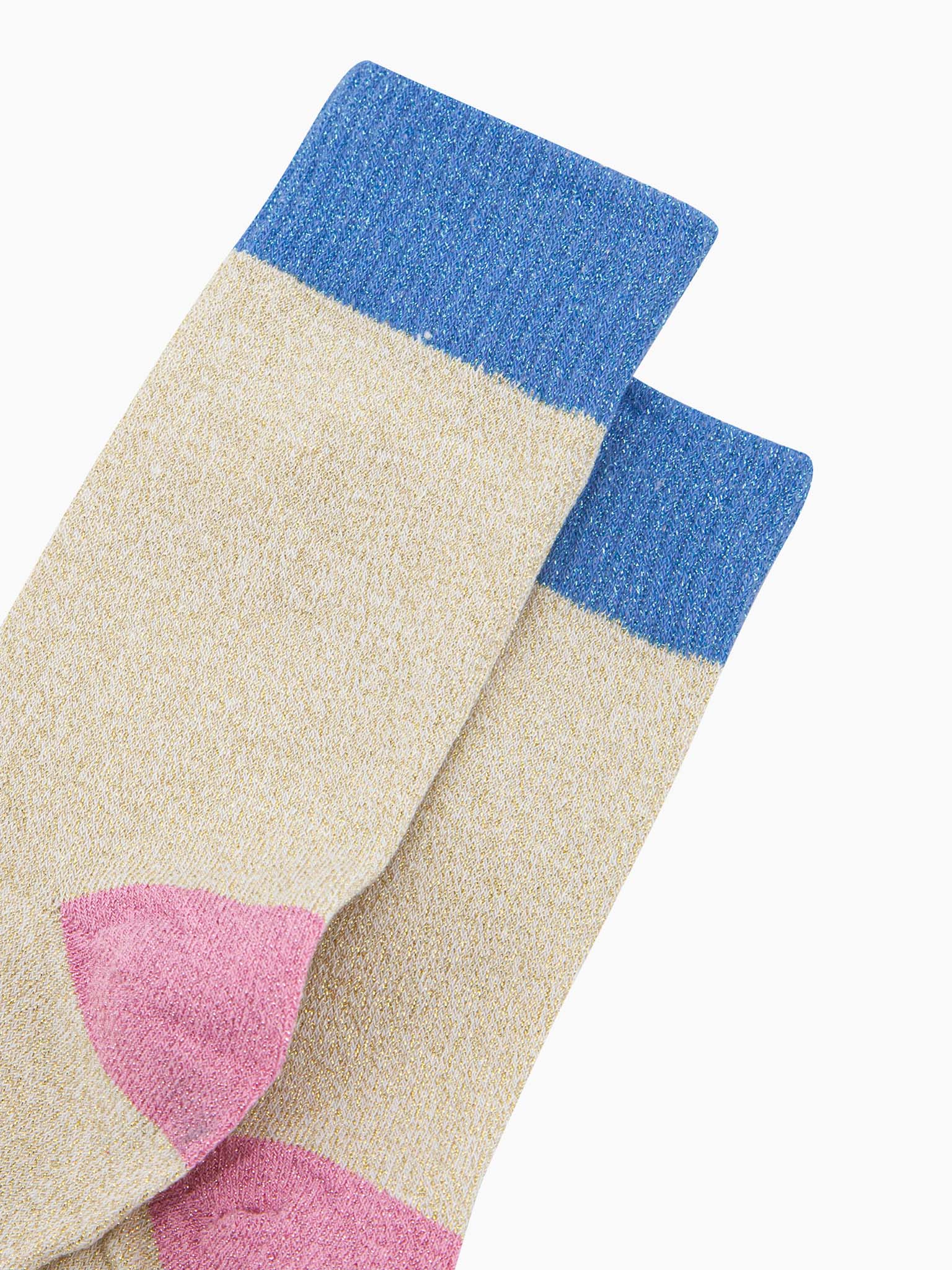 womens-glitter-socks-cream-denim-blue-colour-burst-close-up-sparkly-ribbed-cuffs