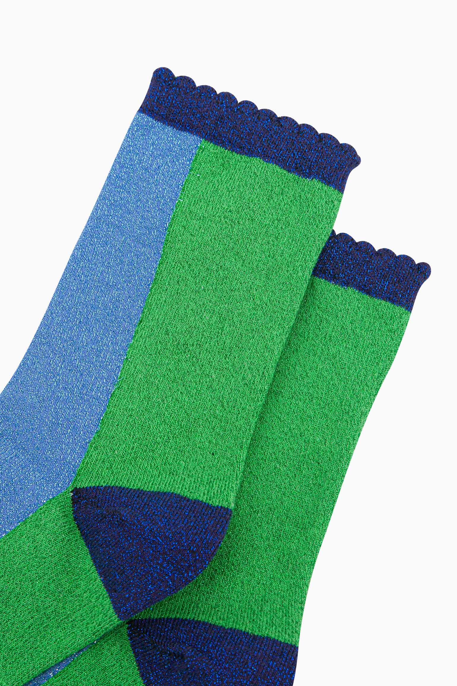 womens-glitter-socks-lime-denim-blue-colour-block-close-up-sparkle