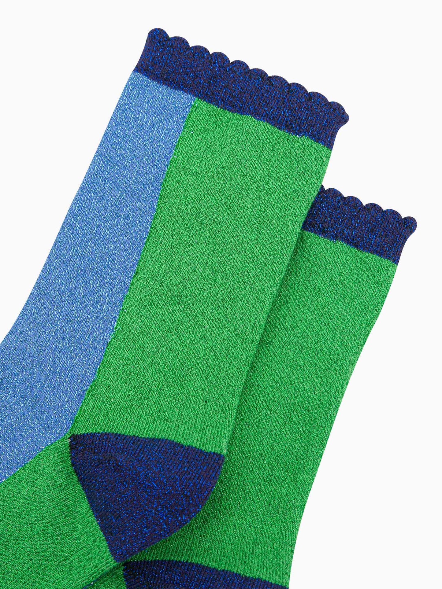 womens-glitter-socks-lime-denim-blue-colour-block-close-up-sparkle