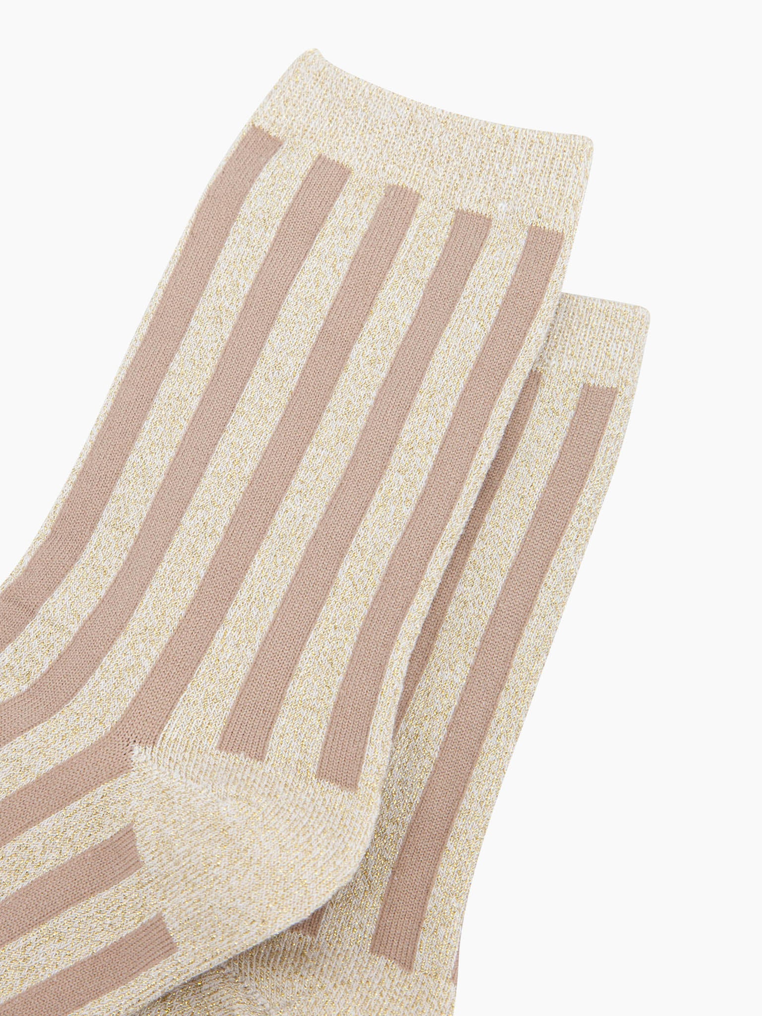 womens-glitter-socks-cream-gold-stripes-close-up-cream-beige-stripes-gold-sparkly-glitter