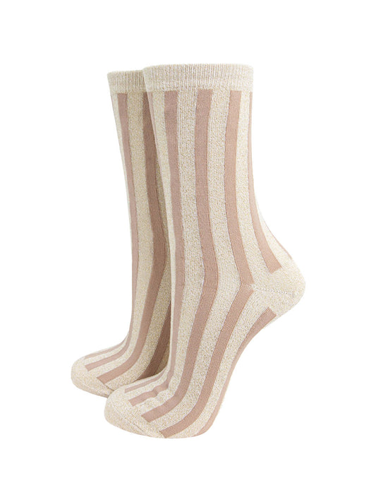 womens-glitter-socks-cream-gold-stripes-vertical-contrasting-stripe-pattern