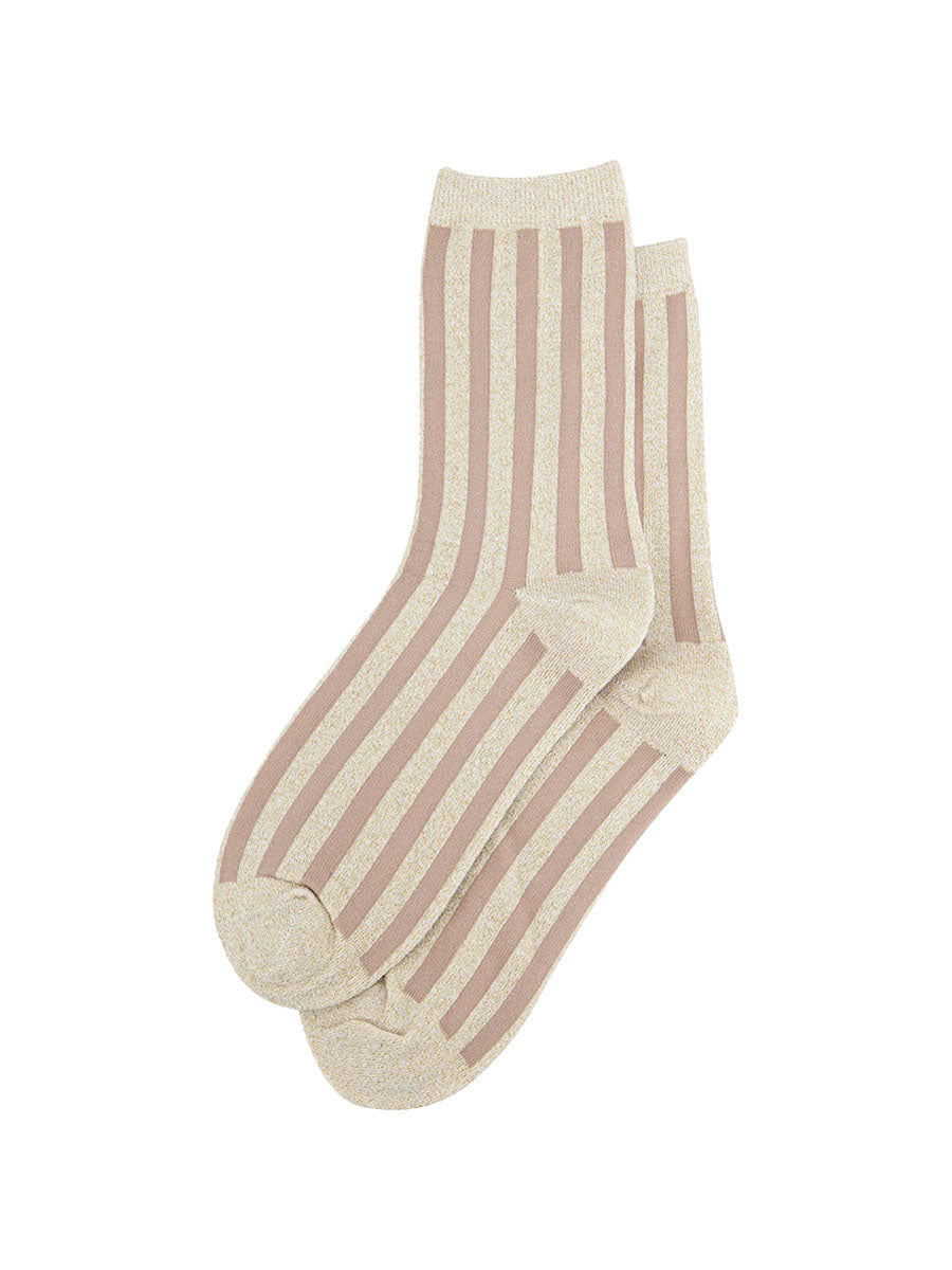 womens-glitter-socks-cream-gold-stripes-laying-flat-all-over-sparkle