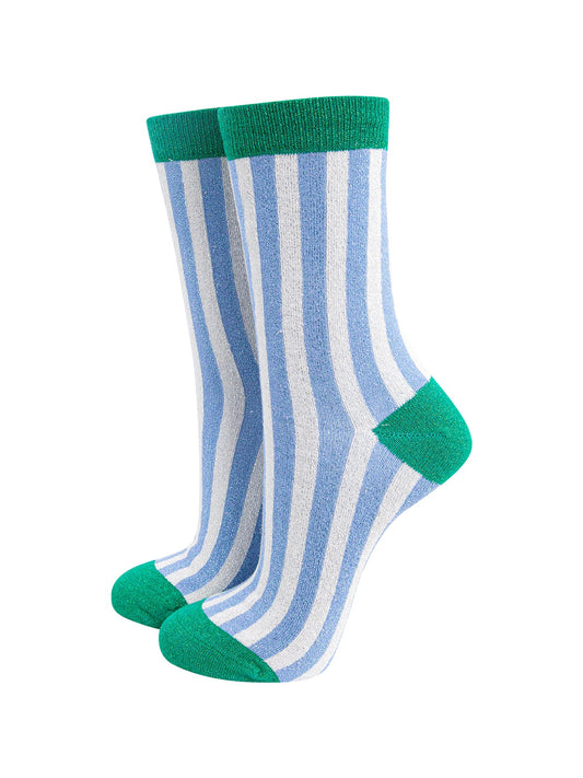 Stripes-Combed-Cotton-Glitter-Socks-in-Blue-Green-mannequin