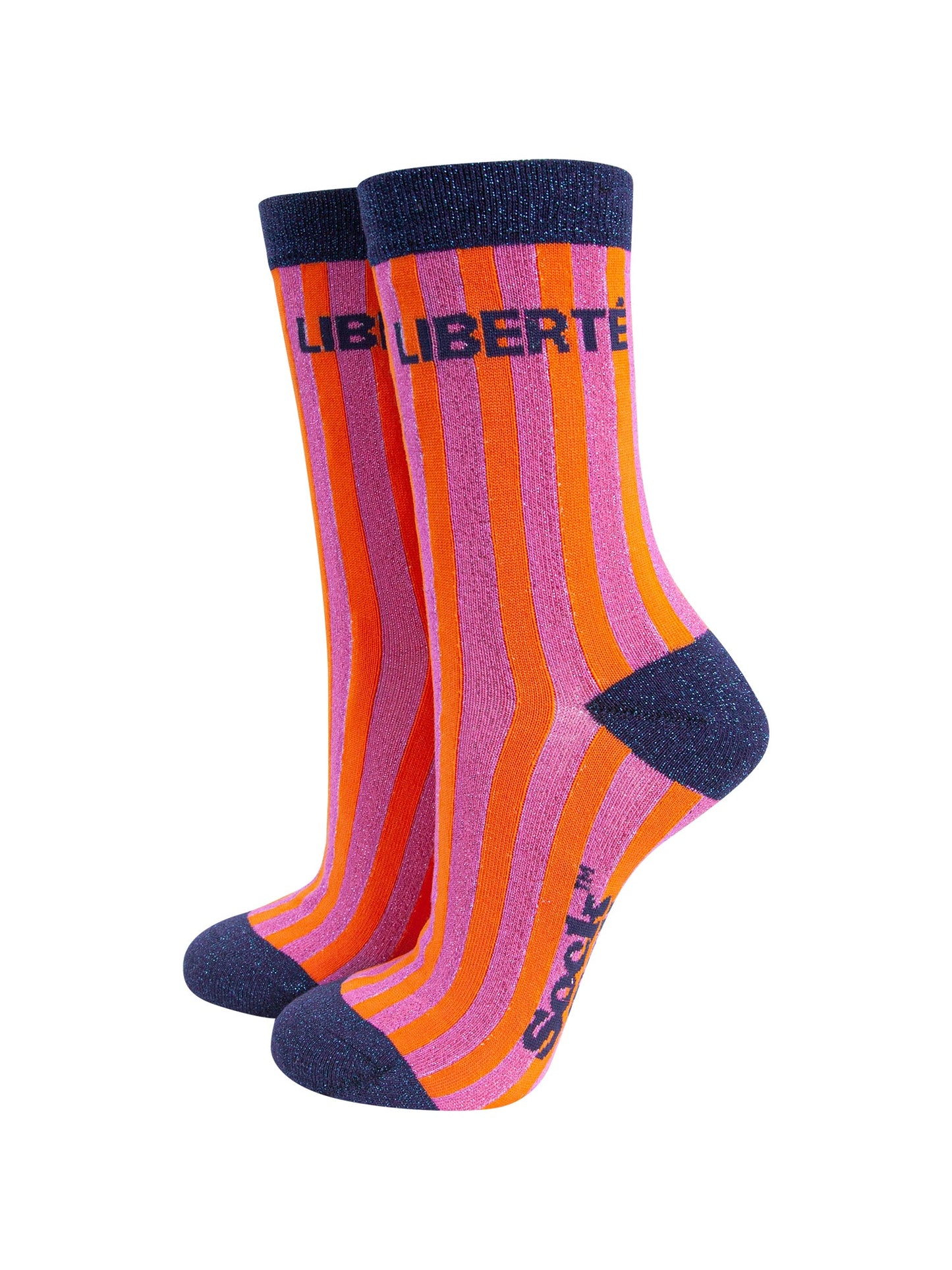 Liberte-Stripes-Combed-Cotton-Glitter-Socks-in-Pink-Blue-mannequin