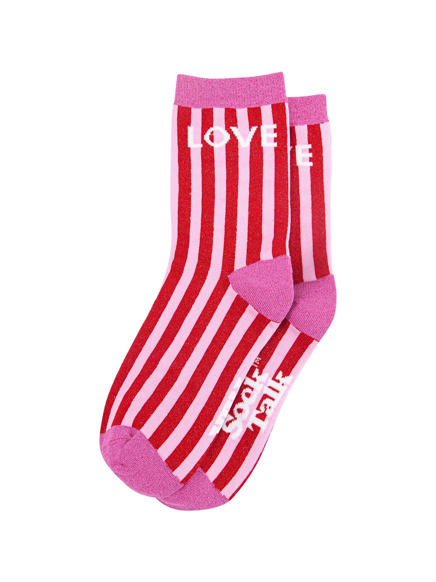 Love-Stripes-Combed-Cotton-Glitter-Socks-in-Red-Pink-flat-lay
