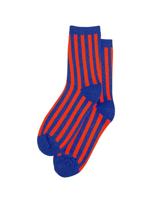 womens-glitter-socks-navy-blue-red-stripes-laying-flat-all-over-sparkle