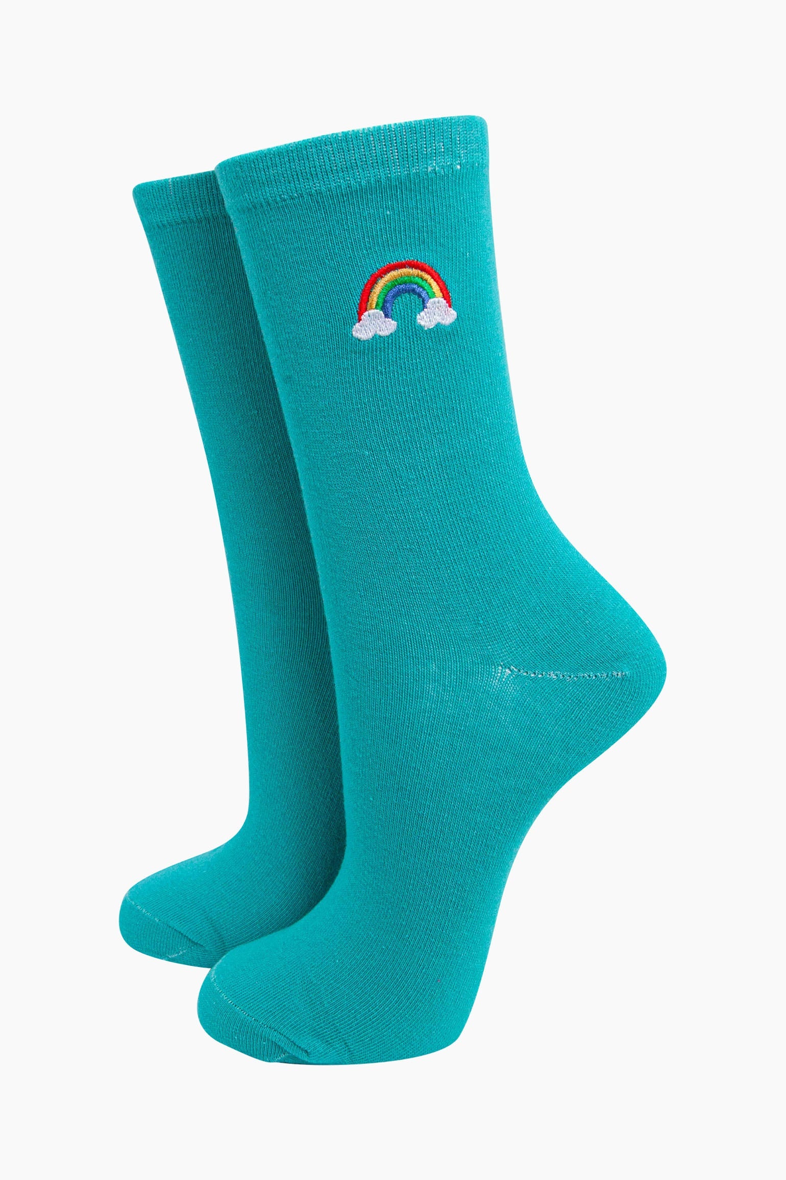 womens-embroidered-socks-turquoise-rainbow-stitched-multicoloured-embroidery