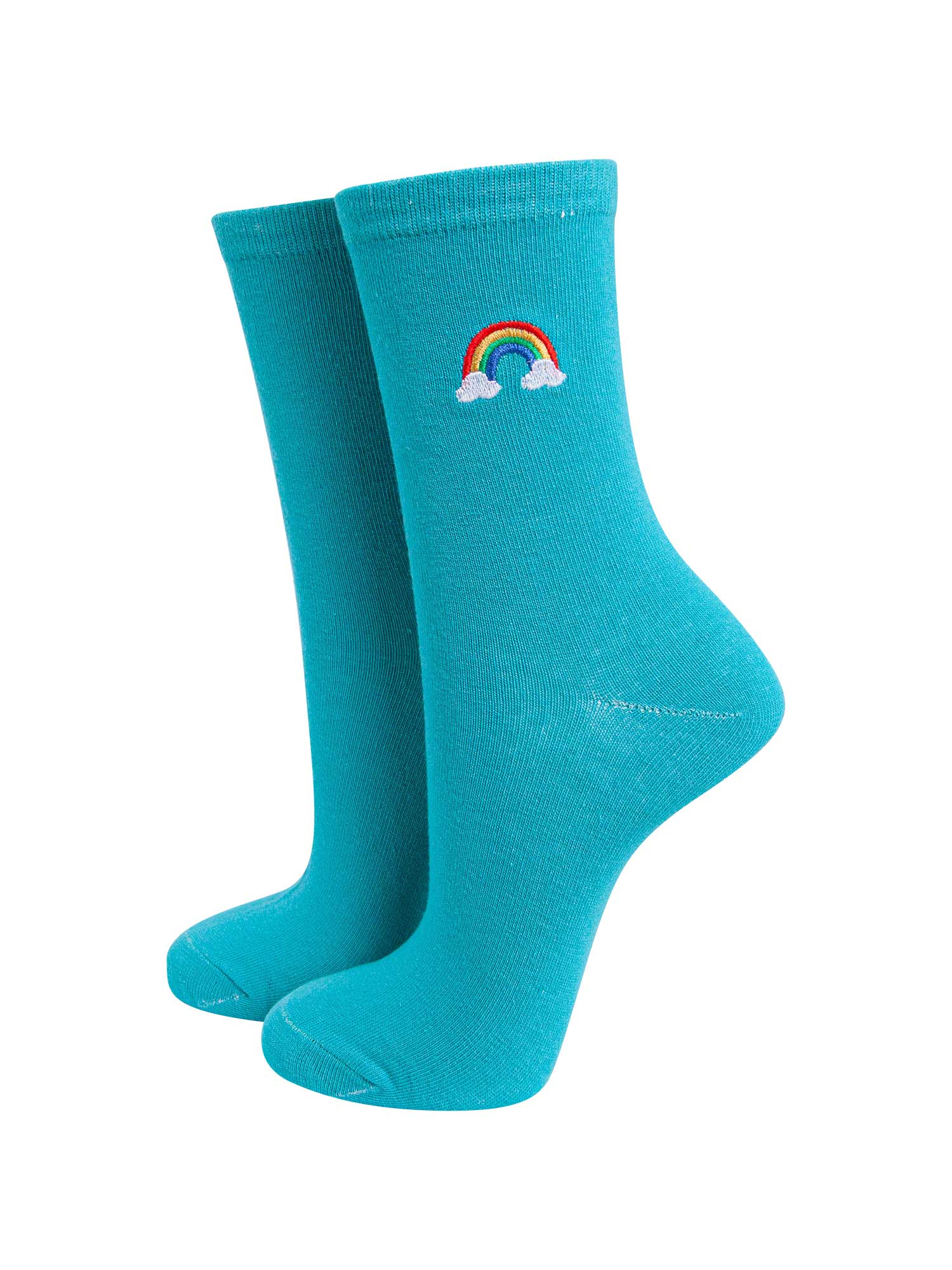 womens-embroidered-socks-turquoise-rainbow-stitched-multicoloured-embroidery