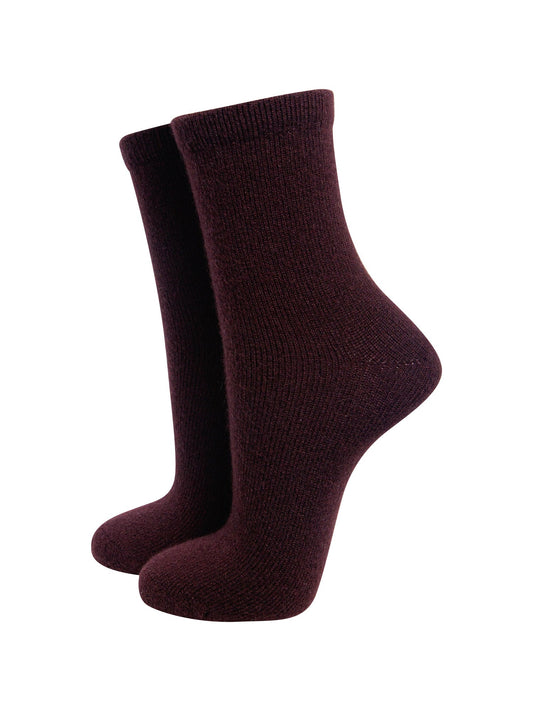 Plain-Cashmere-Socks-in-Brown-On-Mannequin