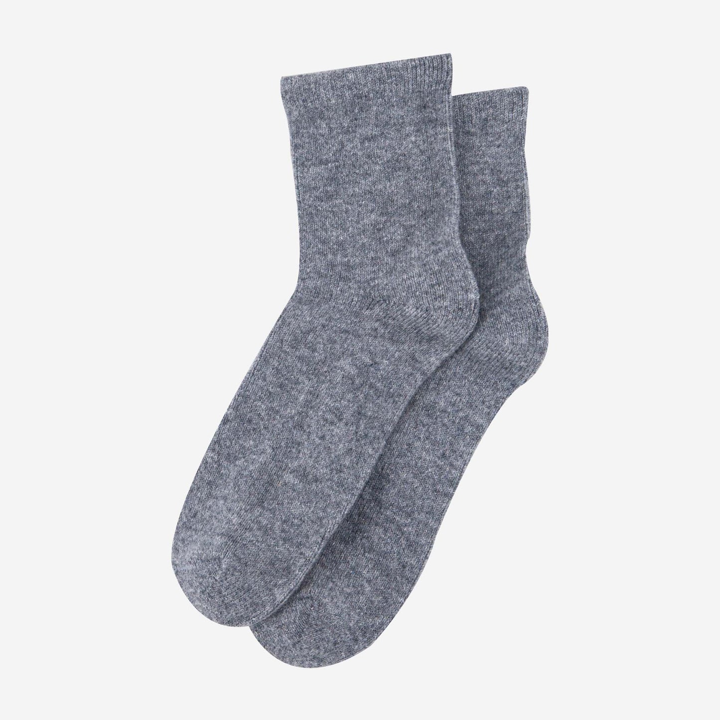 womens-cashmere-socks-ankle-socks-dark-grey-cashmere-laying-flat
