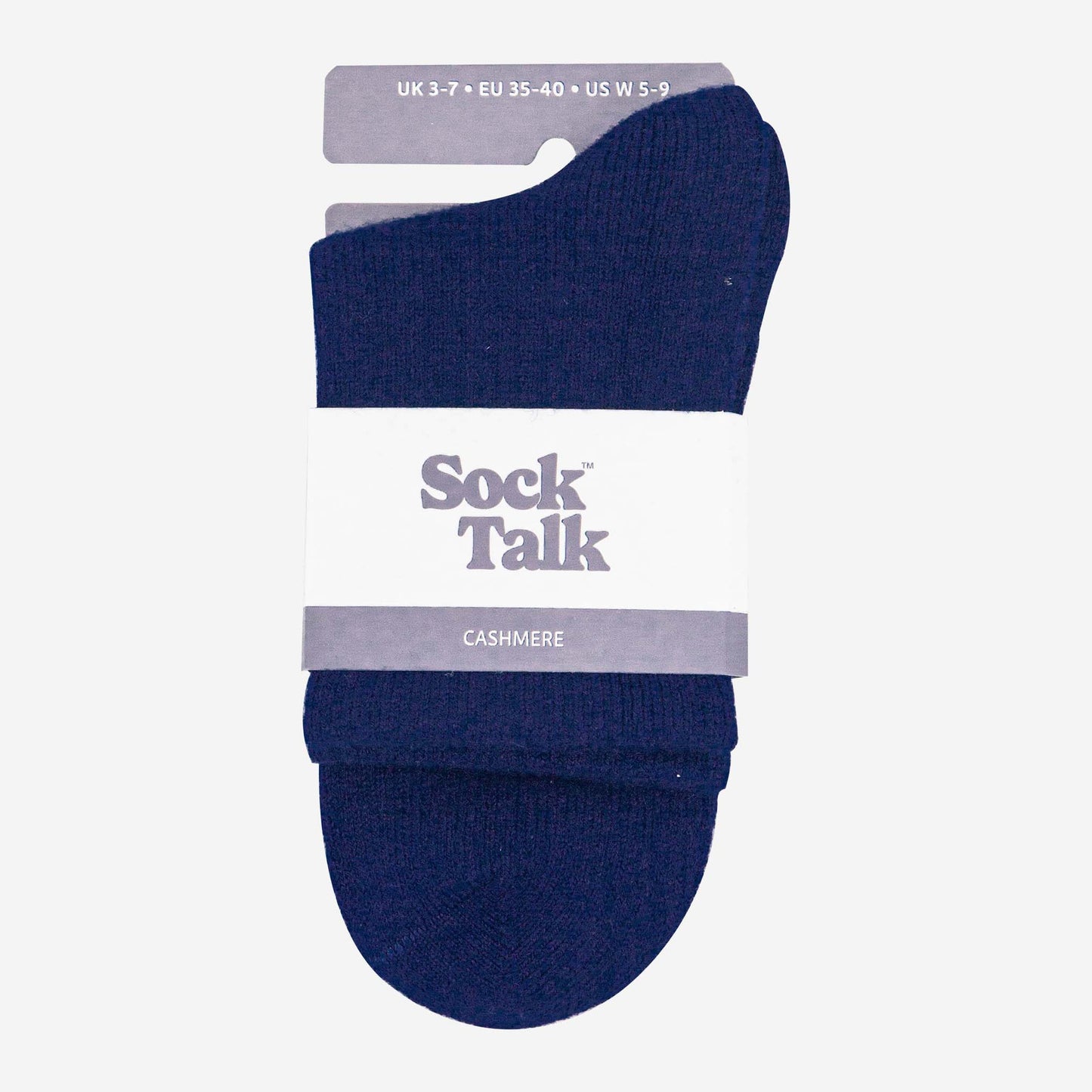 womens-cashmere-socks-ankle-socks-navy-blue-cashmere-in-sock-talk-packaging