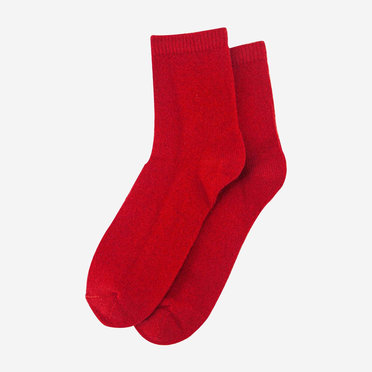 womens-cashmere-socks-ankle-socks-red-cashmere-laying-flat