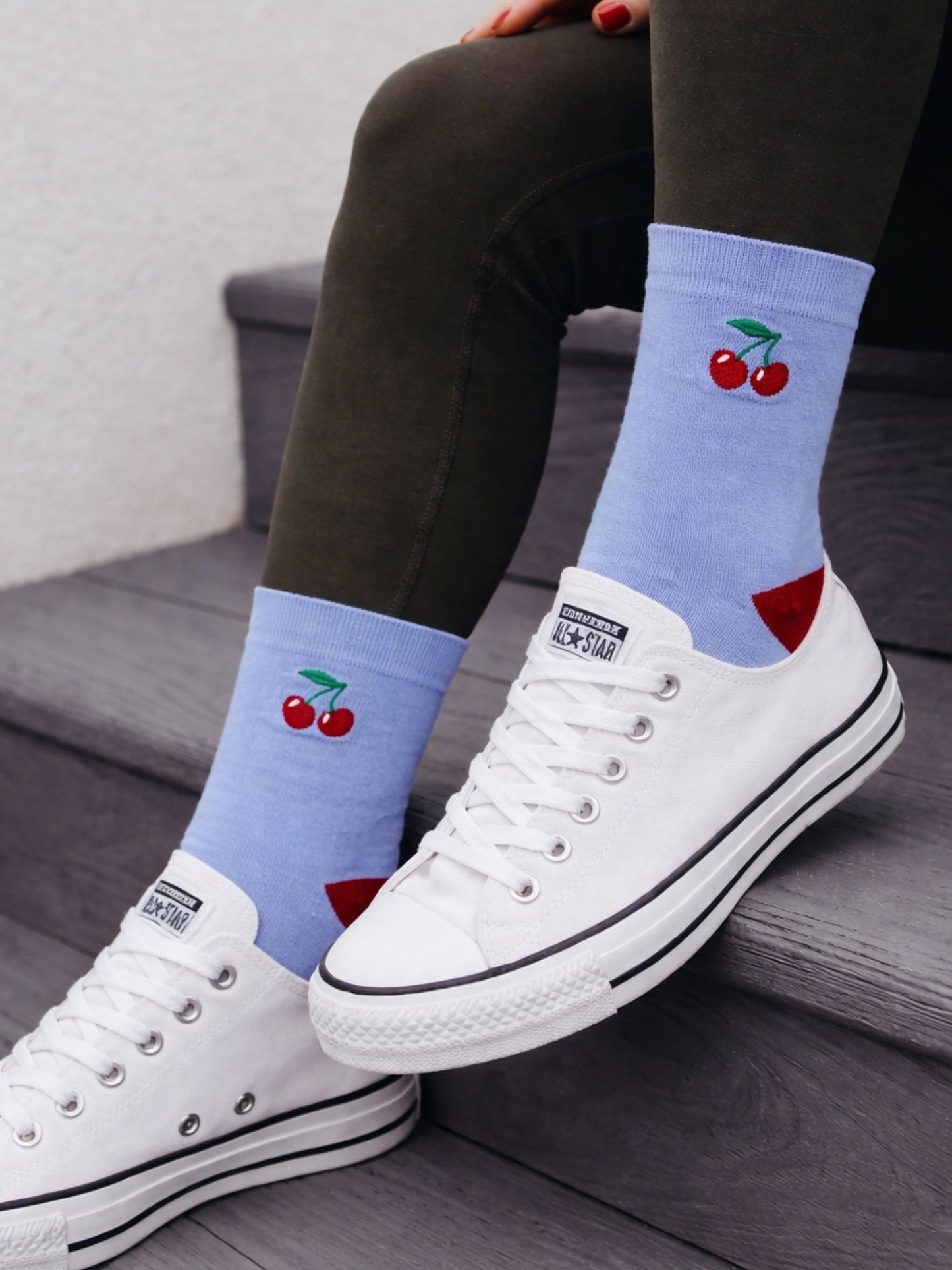 Embroidered-Cherries-Combed-Cotton-Socks-in-Blue