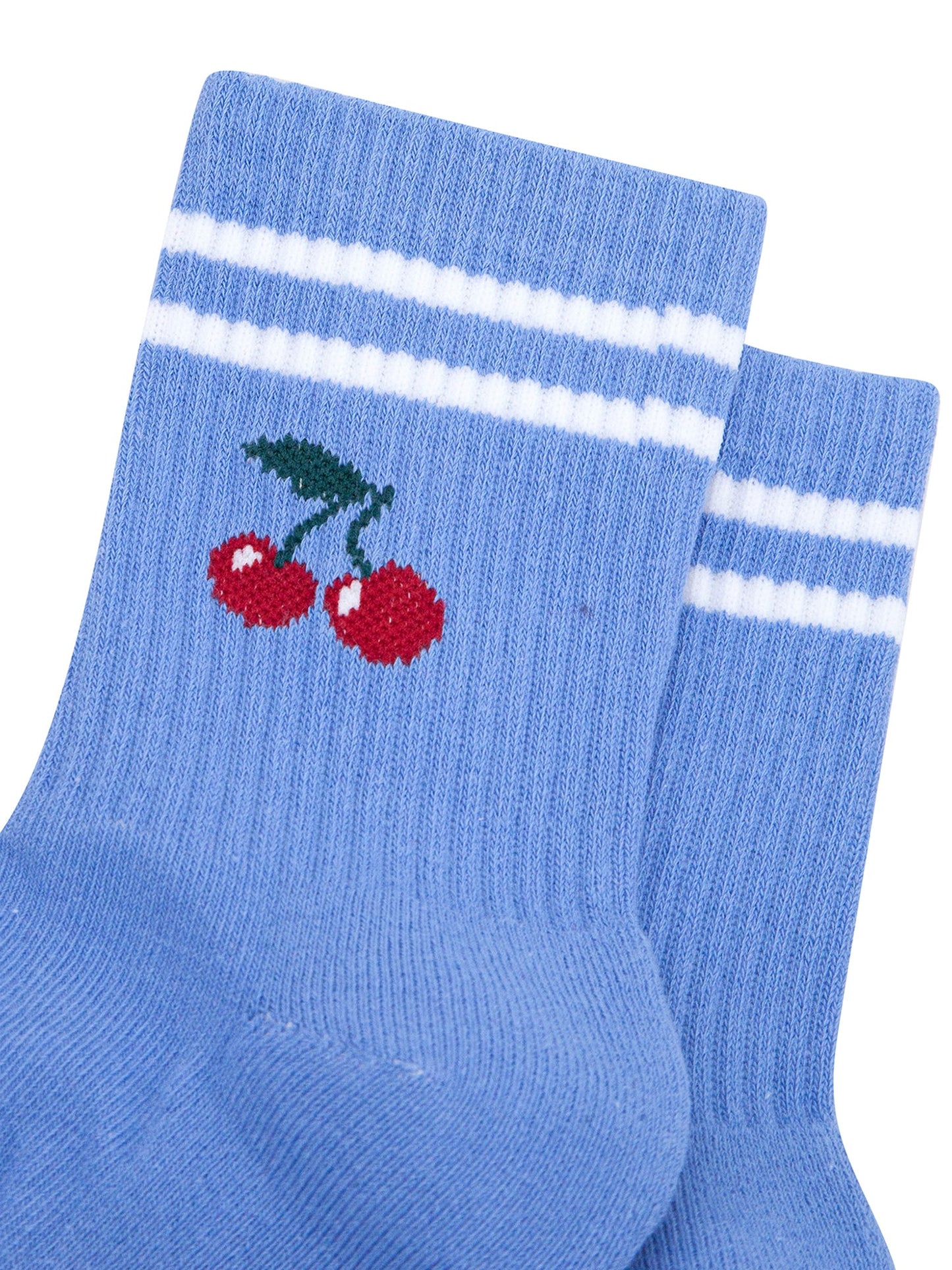 Cherry-Combed-Cotton-Sports-Socks-in-Blue-Closeup