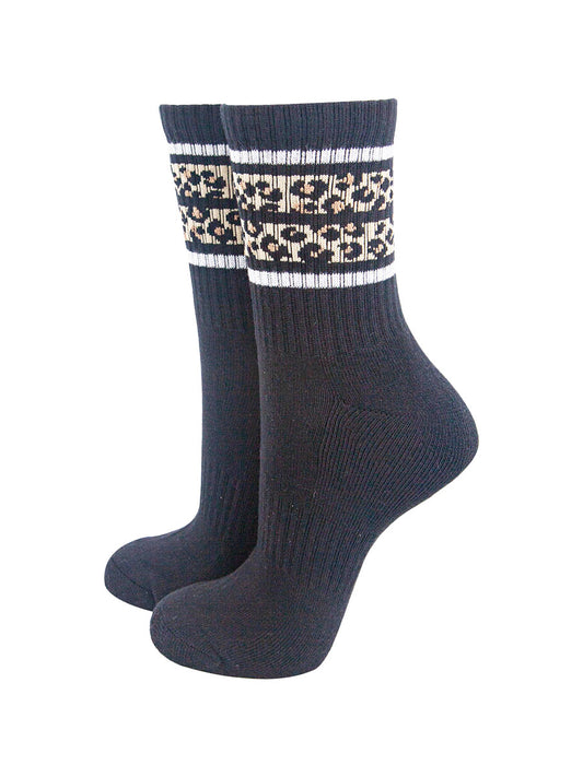 womens-sporty-socks-black-leopard-stripe-cotton