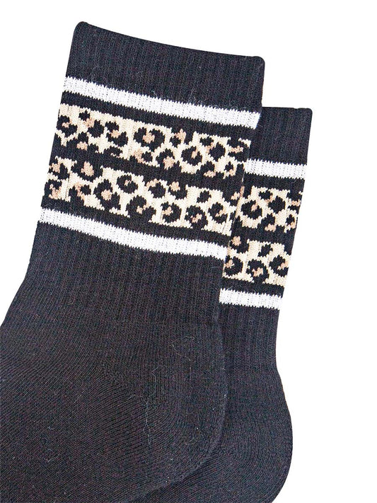 womens-sporty-socks-black-leopard-stripe-close-up-animal-print