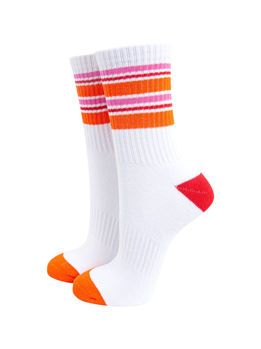 Striped-Combed-Cotton-Sports-Socks-in-Orange-Mannequin