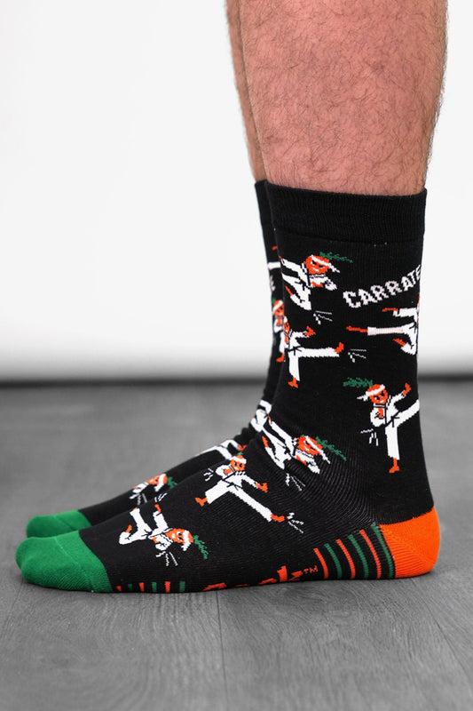 Men's Combed Cotton Crew Socks- Black, Carrate