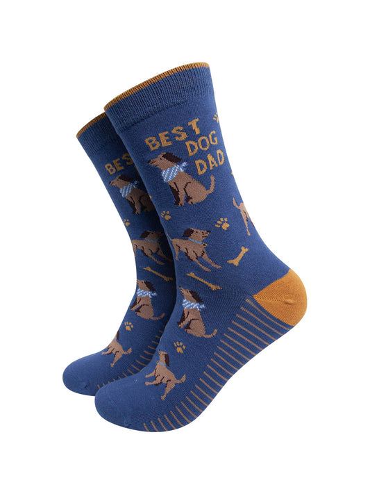 Best-Dog-Dad-Combed-Cotton-Socks-in-Denim-Blue-On-Mannequin