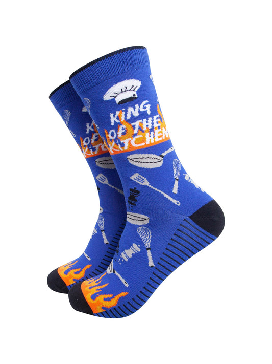 King-of-The-Kitchen-Combed-Cotton-Socks-in-Royal-Blue-On-Mannequin