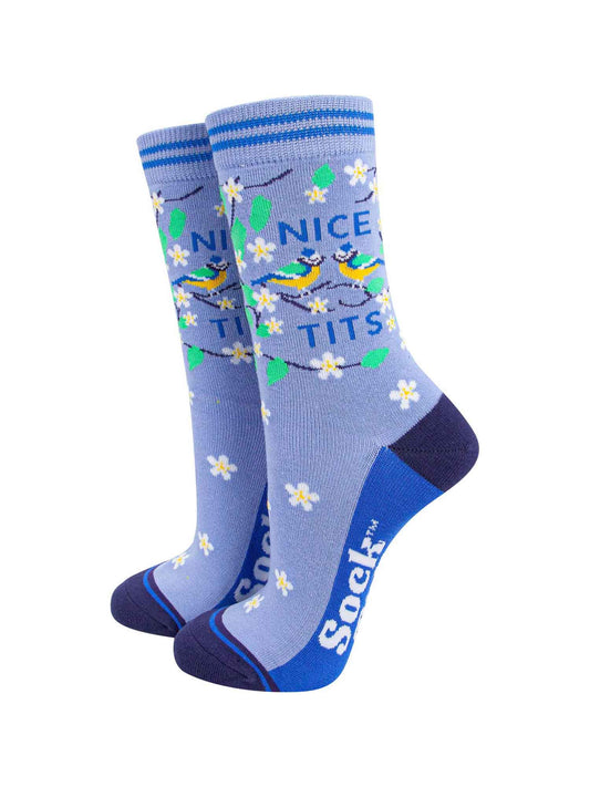 womens-combed-cotton-ankle-socks-blue-nice-tits-birds
