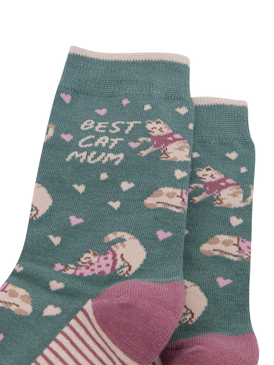 Best-Cat-Mum-Combed-Cotton-Socks-in-Sage-Green-Close-Up