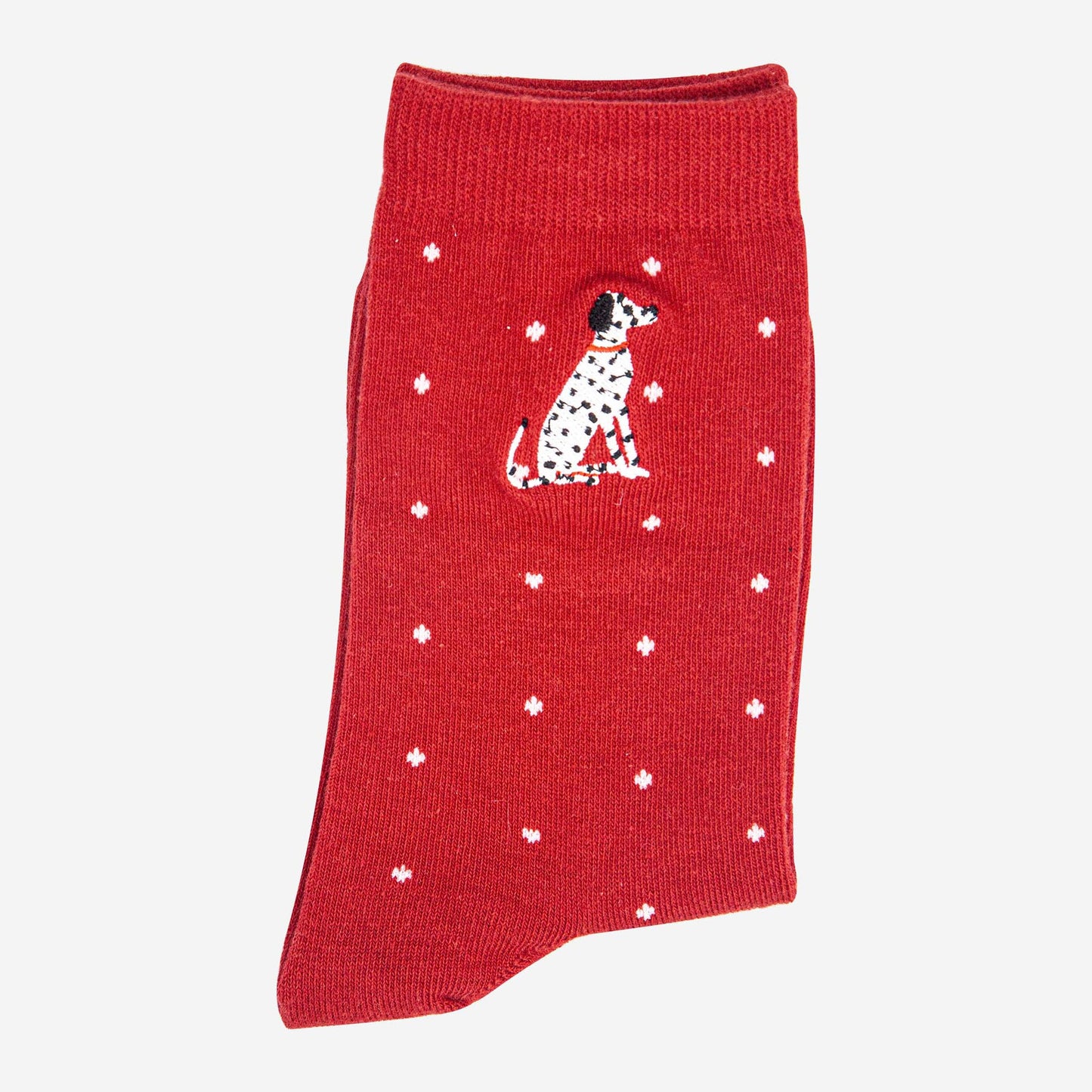womens-embroidered-ankle-socks-red-dalmatian-polka-dot-close-up-embroidery-design